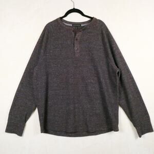 Banana Republic Brown Long Sleeve Henley Sweater Size XL Tall XLT 3 Button Shirt